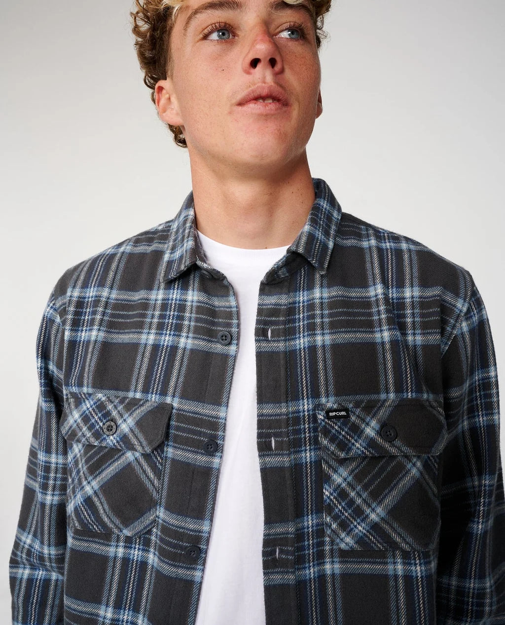 Rip Curl Premium Surf Griffin Flannel Shirt - Washed Black