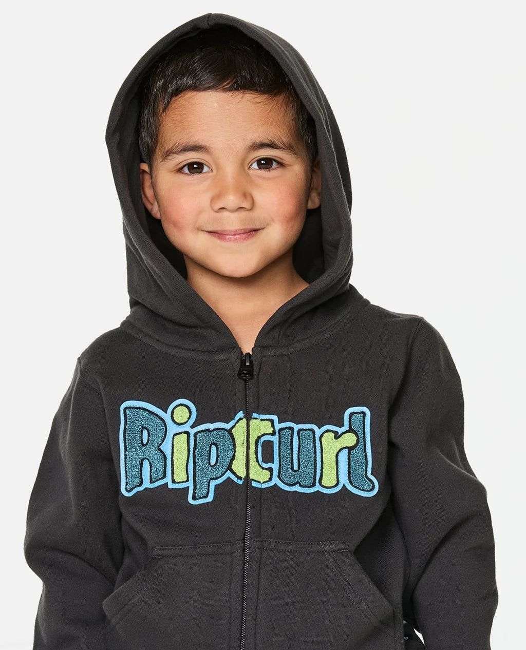 Rip Curl Boys Paddle Out Zip Through Fleece - Washed Black