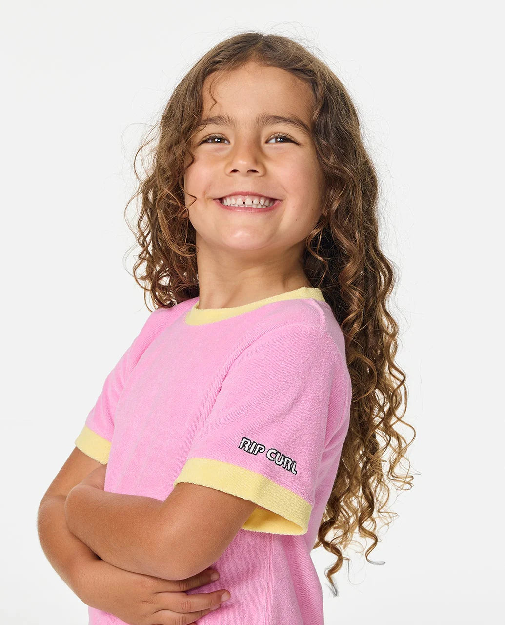 Rip Curl Girls Ride The Wave Terry Tee - Pink