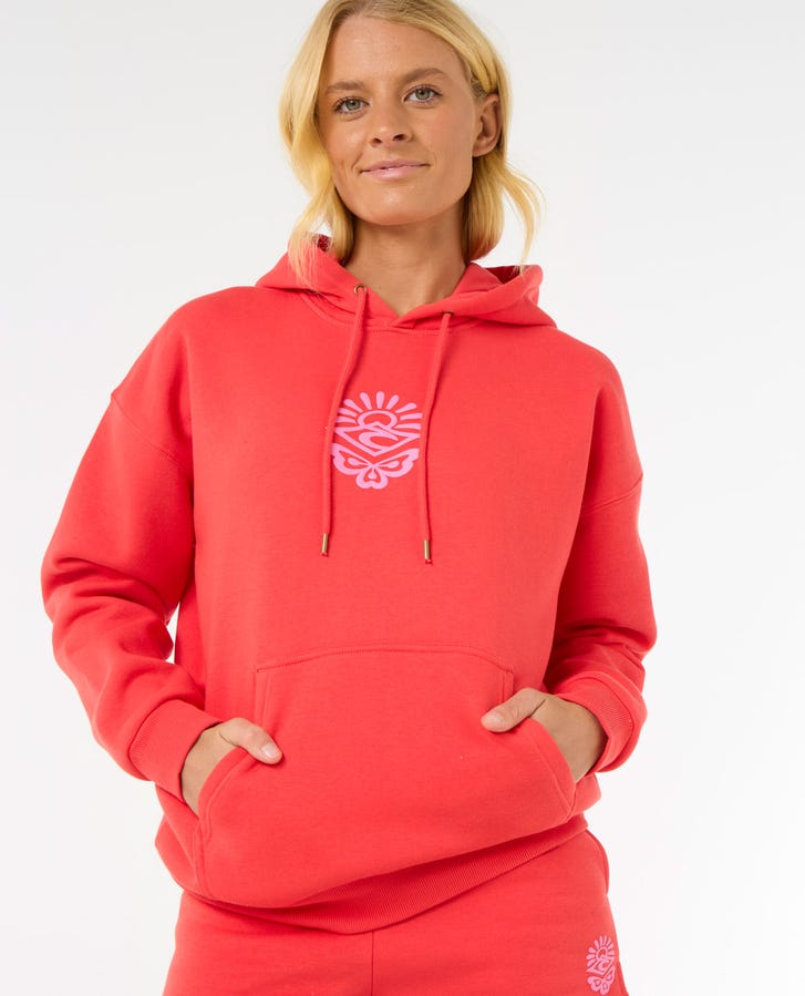Rip Curl Icons of Surf Heritage Hoodie - Hibiscus Red