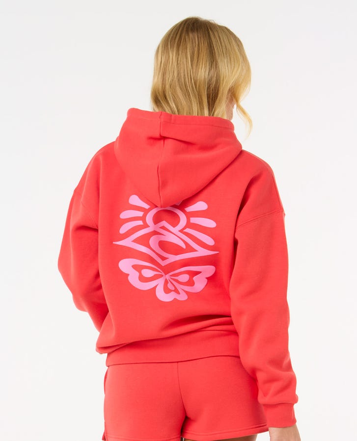 Rip Curl Icons of Surf Heritage Hoodie - Hibiscus Red