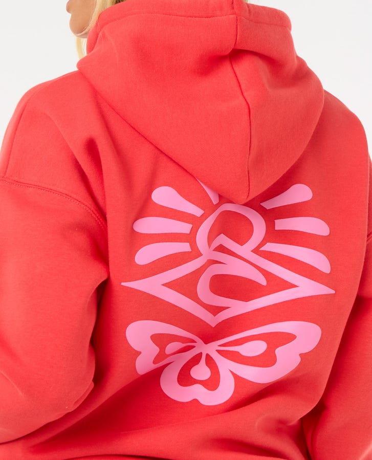 Rip Curl Icons of Surf Heritage Hoodie - Hibiscus Red