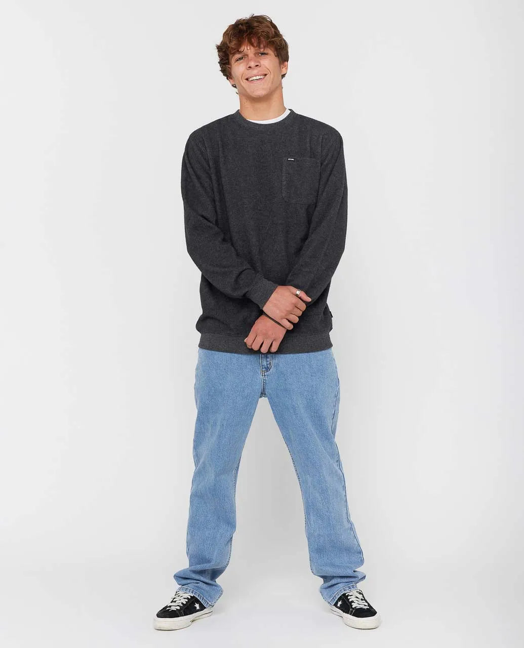 Rip Curl Grid Crew - Black Marle