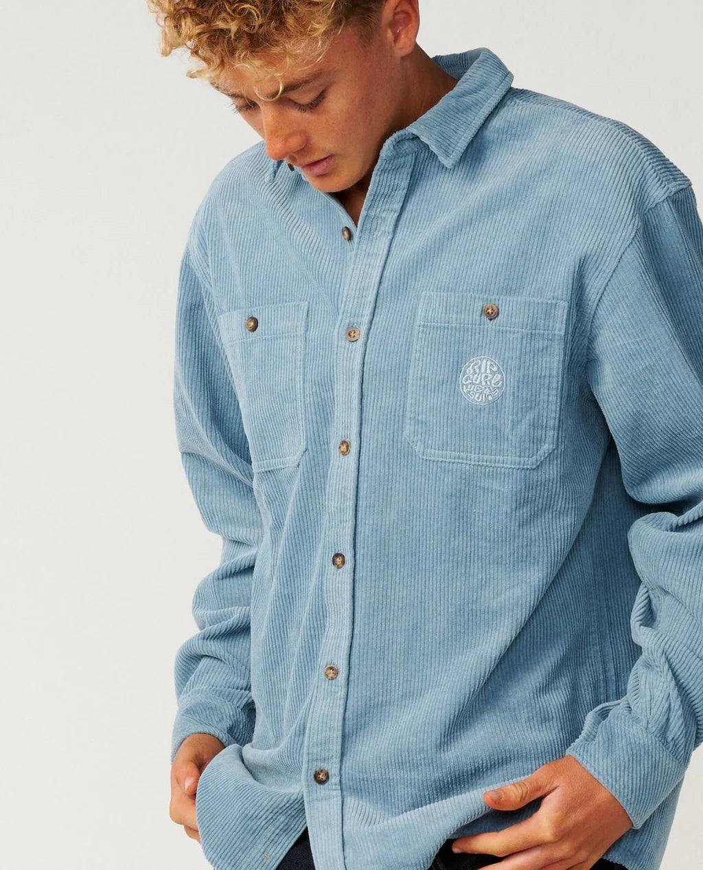 Rip Curl Premium Surf Cord Long Sleeve Shirt - Citadel Blue
