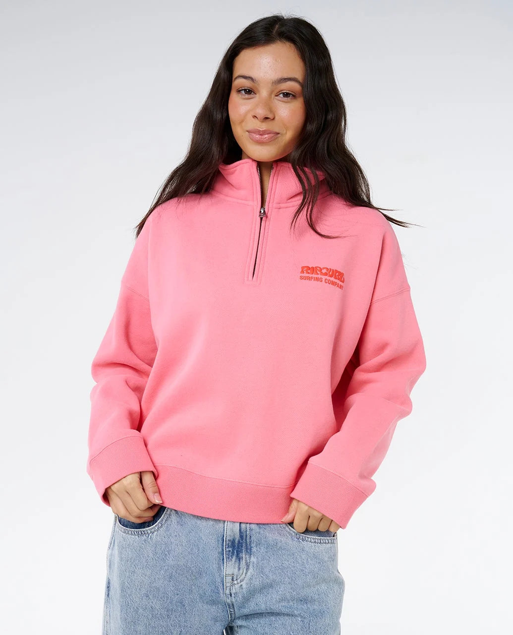 Rip Curl Surf Puff 1/4 Zip - Pink