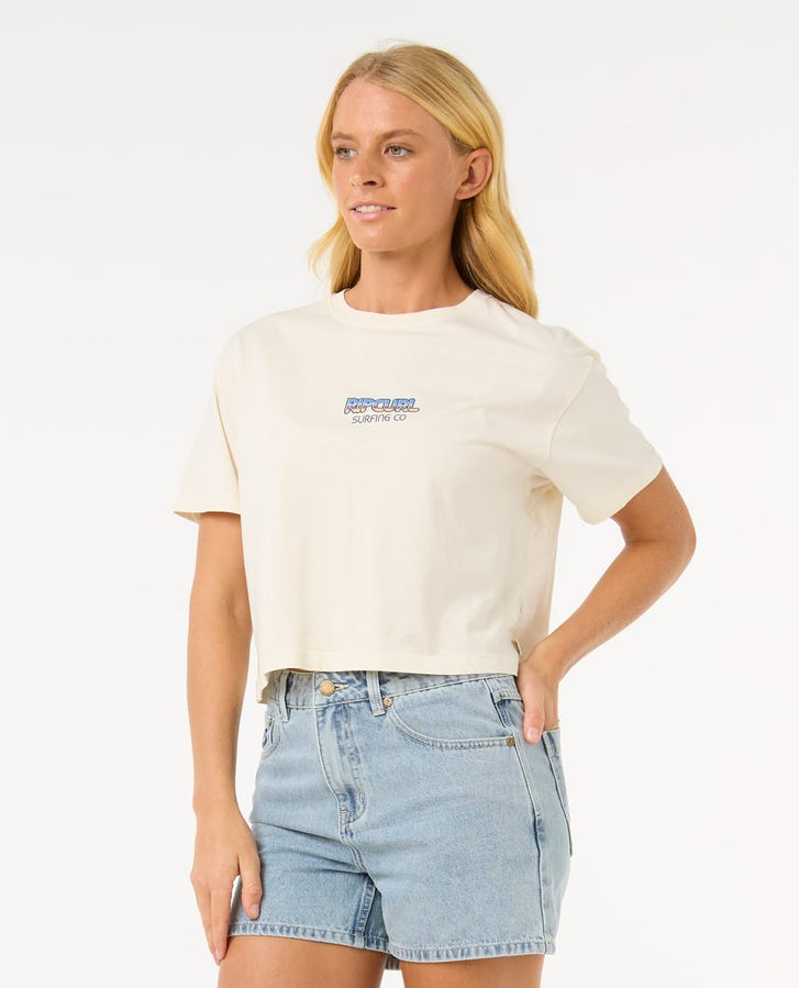 Rip Curl Sun & Sea Cropped Tee - Bone