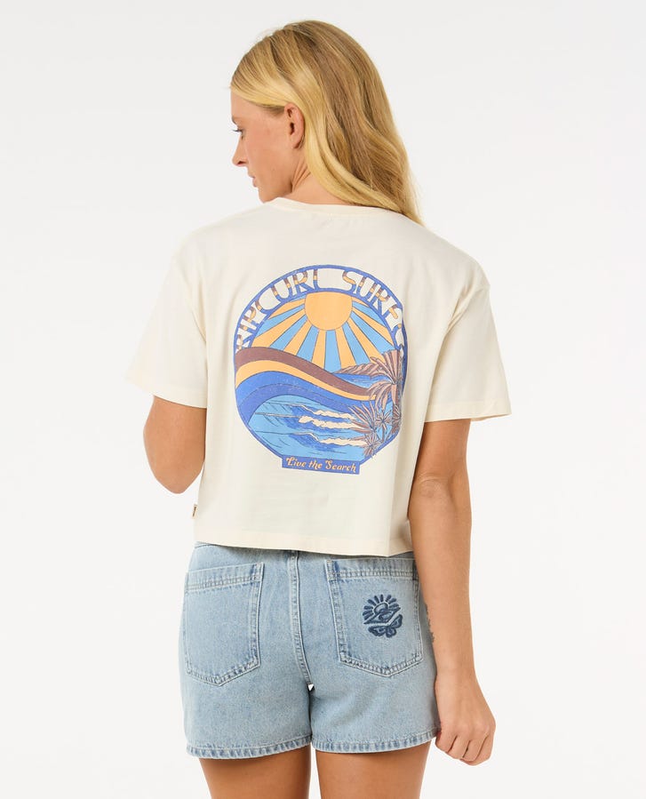 Rip Curl Sun & Sea Cropped Tee - Bone
