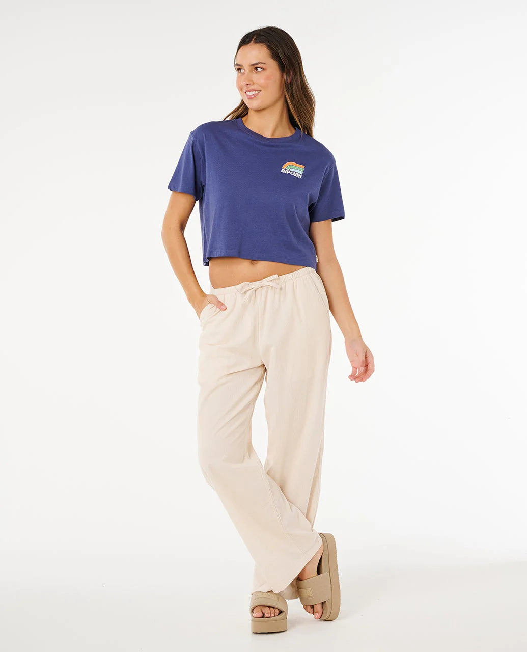 Rip Curl Surf Side Cropped Tee - Navy