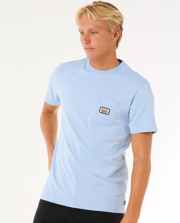 Rip Curl Surf Paradise Badge Tee Update - Ice Blue