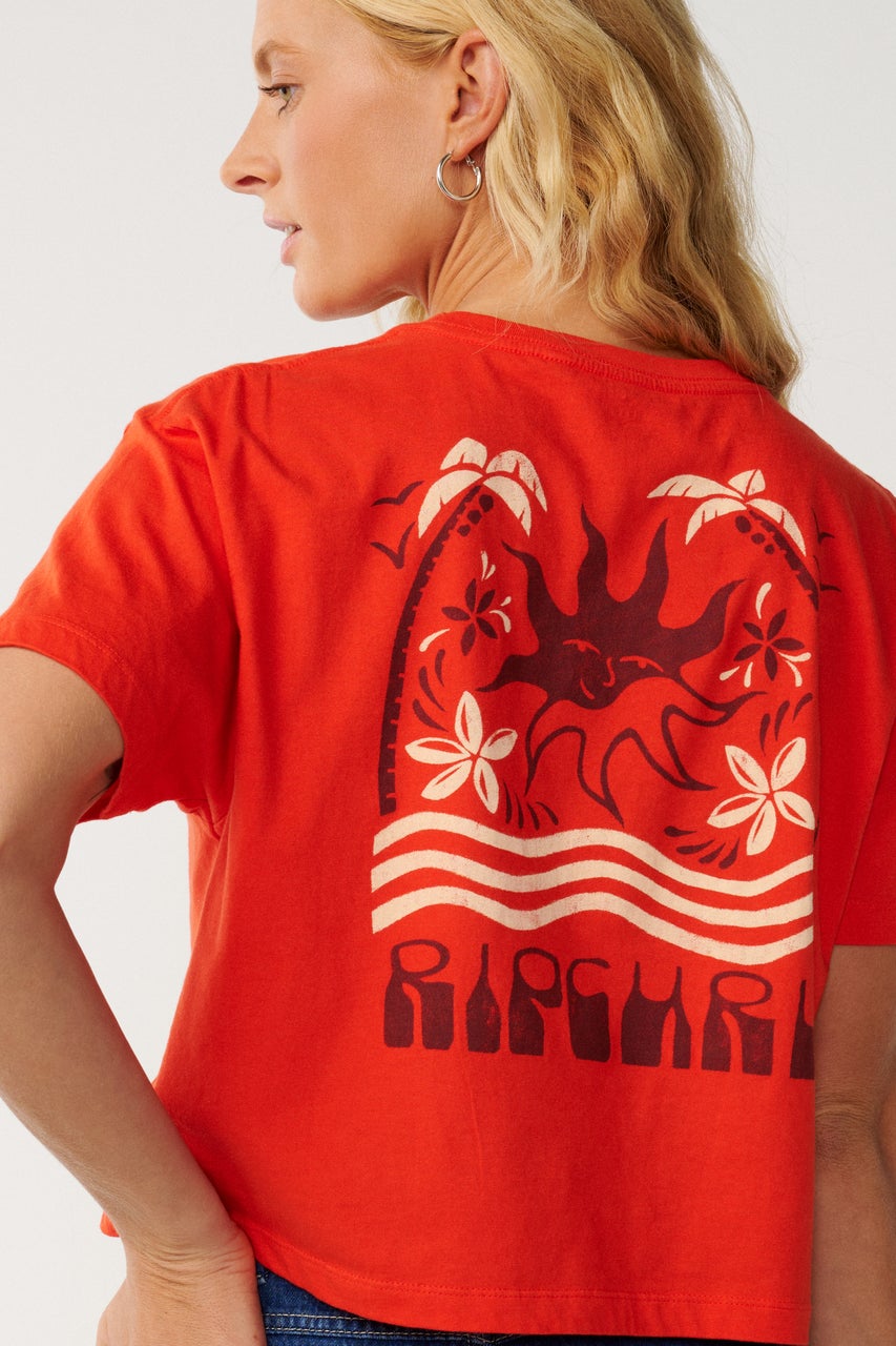 Rip Curl Swell Crop Tee - Red