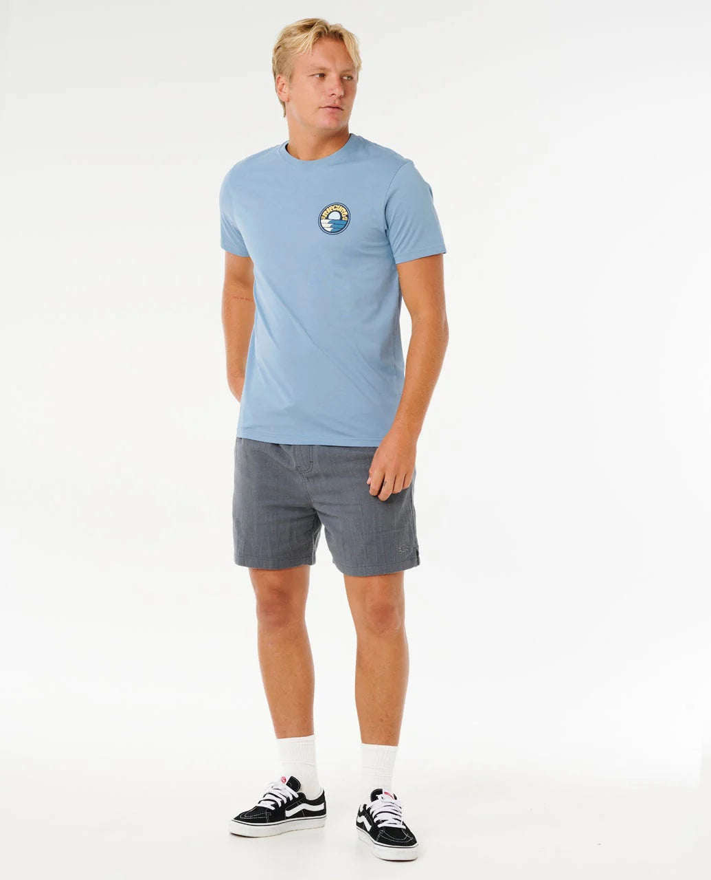 Rip Curl Pacific Rinse Stacked Tee - Faded Denim