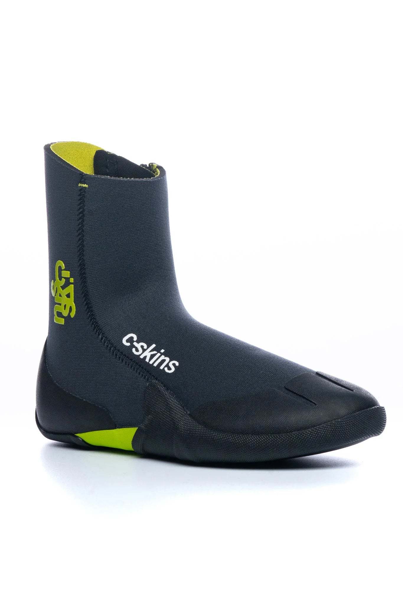 C-Skins Legend 3.5mm Junior Zip Round Toe Boots - Graphite / Flash Green / Black