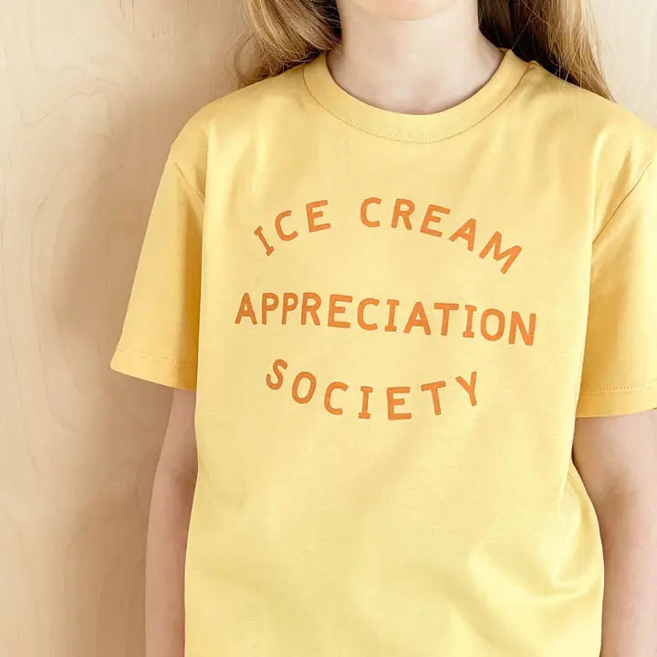 Ice Cream Appreciation Society Kids T-Shirt - Sunshine Yellow