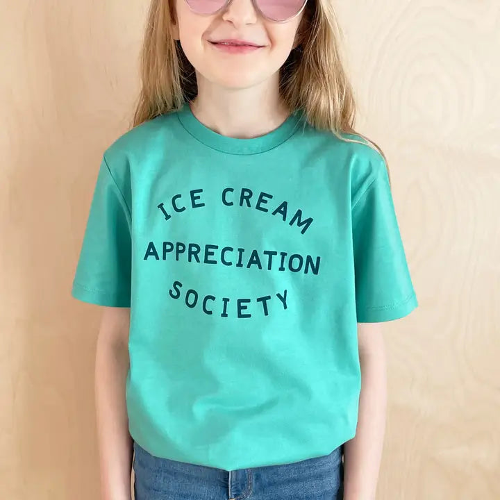 Ice Cream Appreciation Society Kids T Shirt - Tropical Turquoise