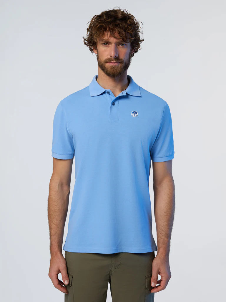 North Sails Basic Polo Light Blue Salcombe Boatstore