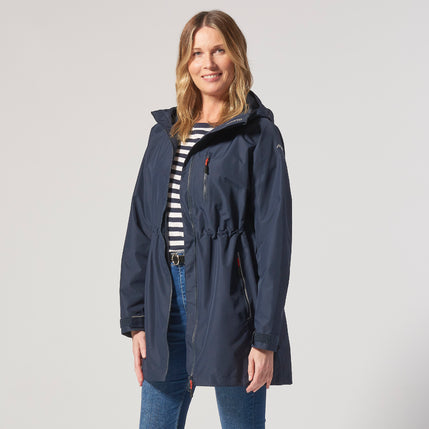Musto Womens Sardinia Long Rain Jacket - Navy