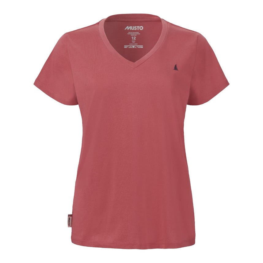 Musto Womens Original V Neck Short Sleeve Tee - Sweet Raspberry