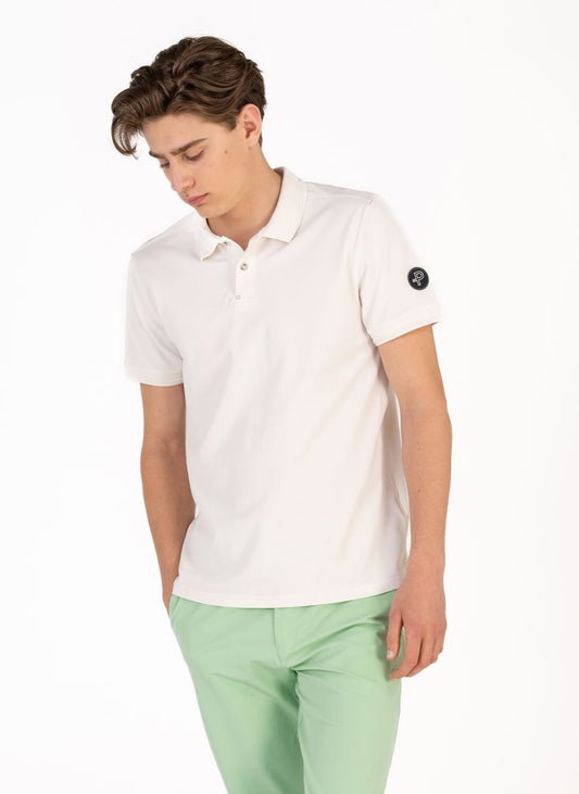 Pelle P Crew Polo - Sand Dollar White