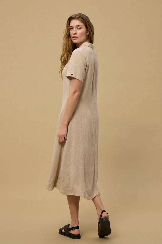 Red Green Drine Dress - Mid Sand