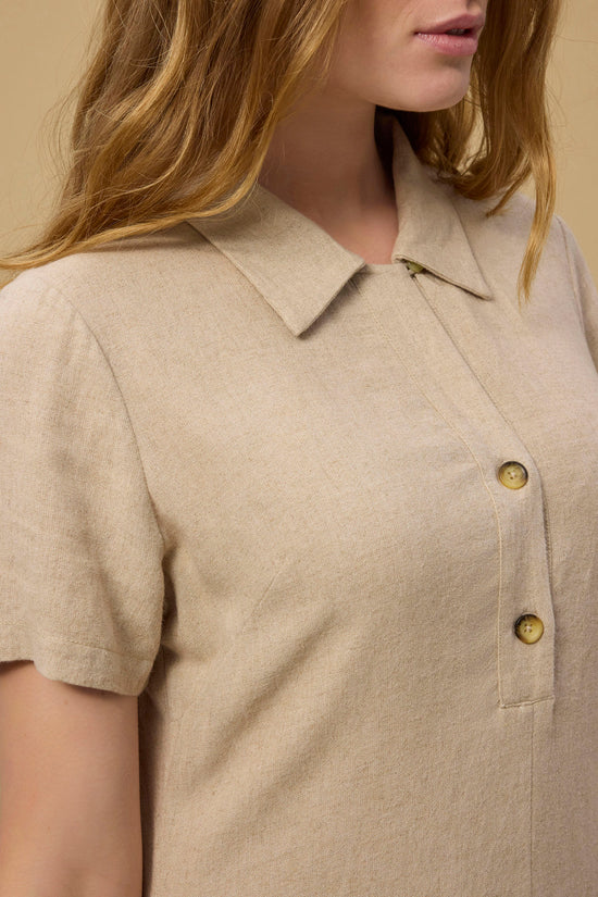 Red Green Drine Dress - Mid Sand