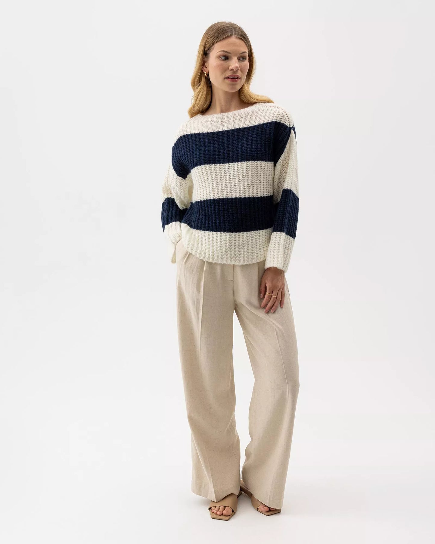 Holebrook Cajsa Sweater - Off White/Navy