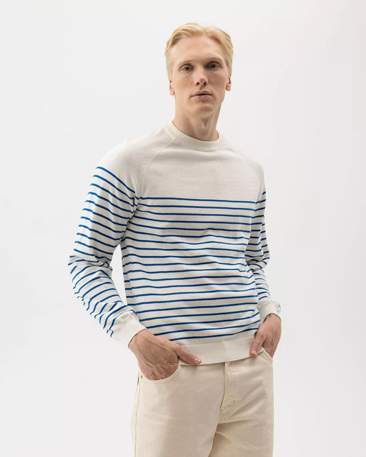 Holebrook Gunnar Crew - Off White/Surf Blue