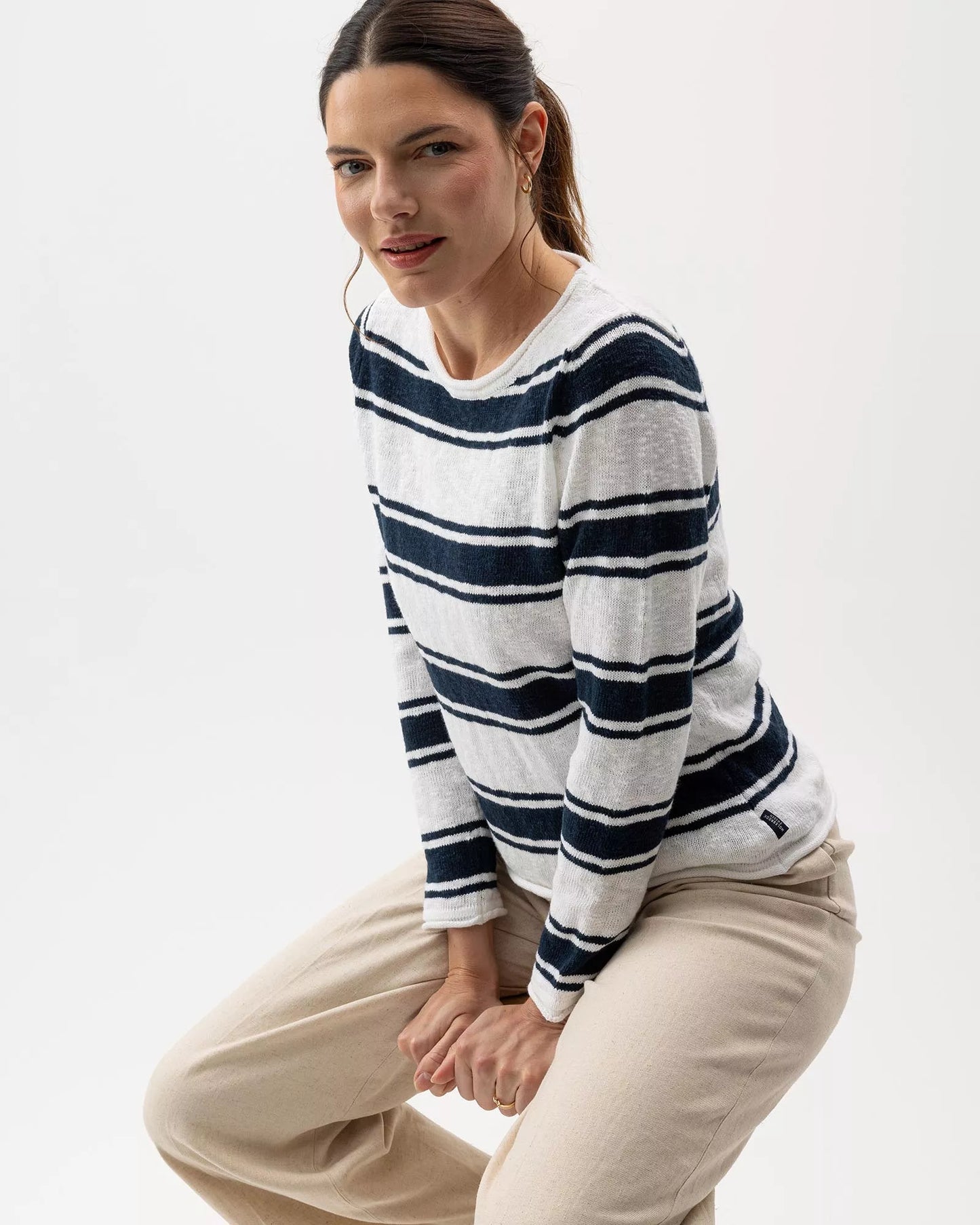 Holebrook Juni Boatneck - White/Navy
