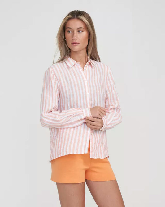 Holebrook Lilly Shirt - Pale Apricot/White