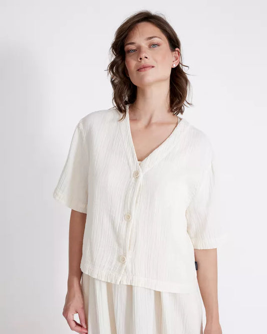 Holebrook Malena Cropped Shirt - Off White