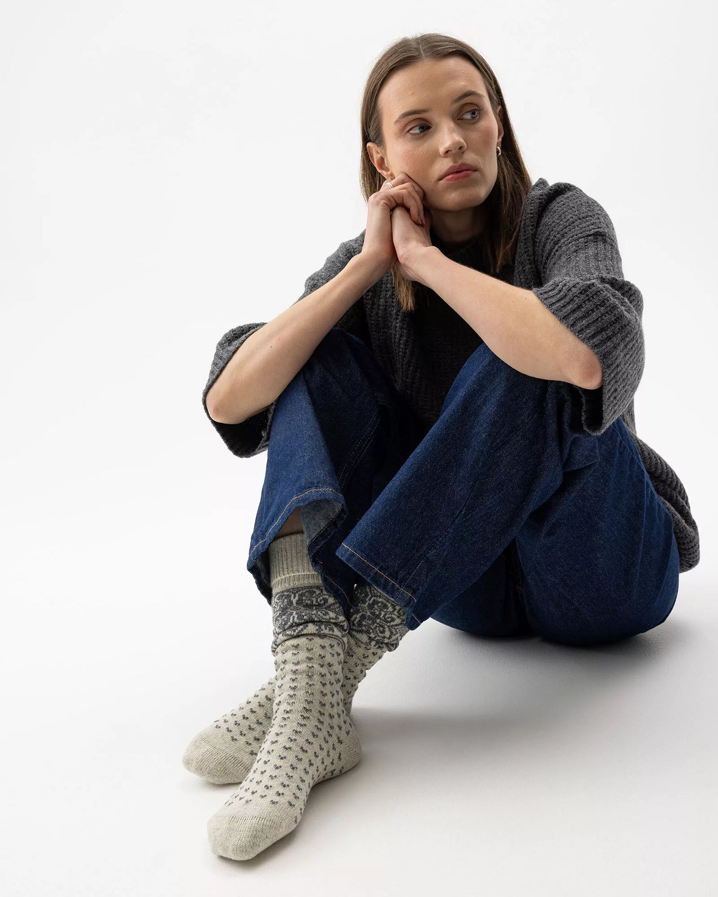 Holebrook Sundborn Socks - Off White Melange