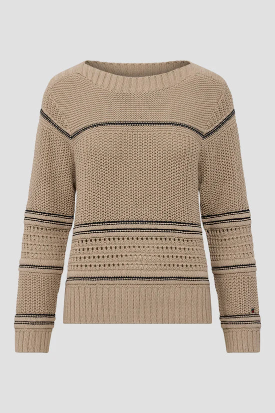Red Green Kamma Knit - Sand Stripe