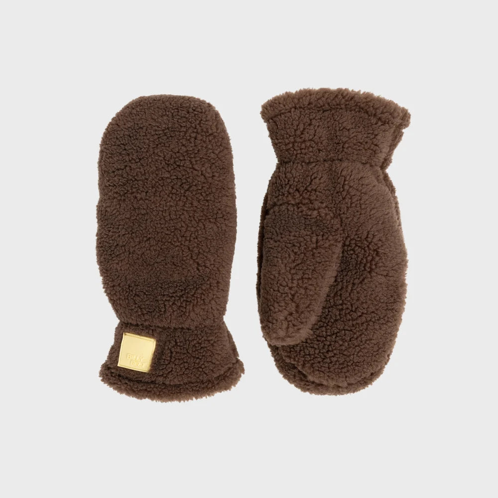 Billy Belt Sherpa Fleece Mittens - Dark Brown