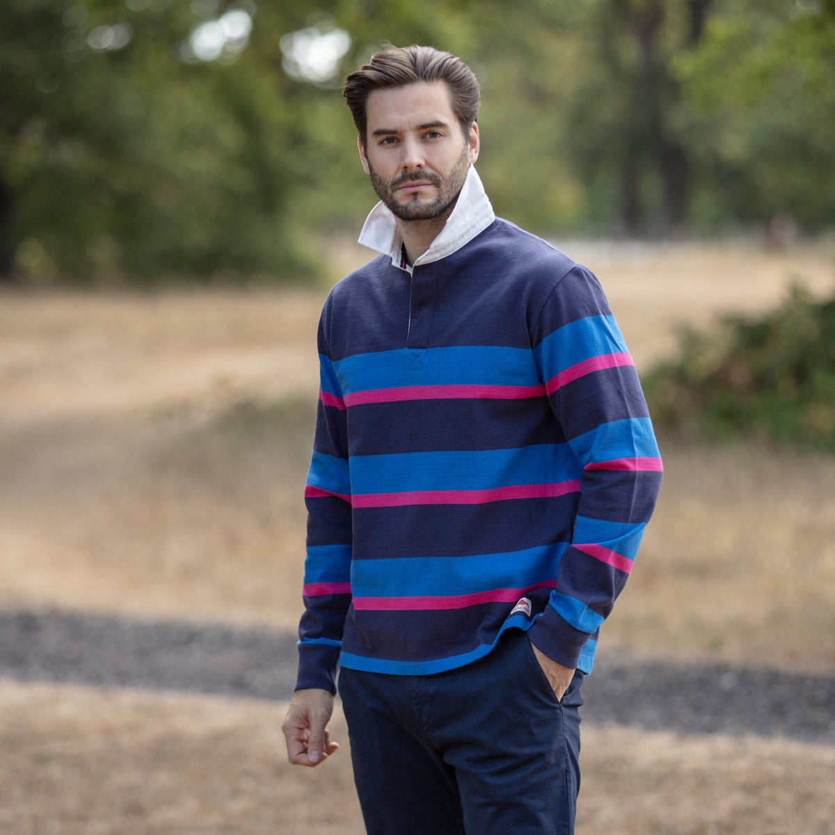 Bullwren Rugby Shirt - Navy/Blue