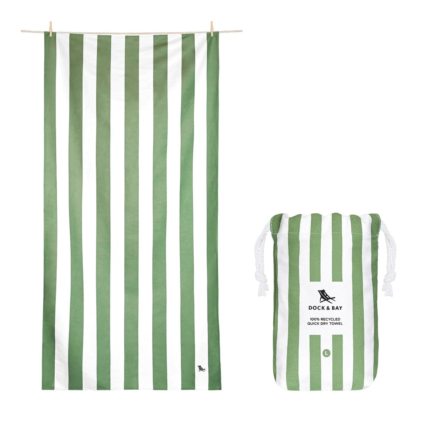 Dock & Bay Beach Towel - Cayman Olive