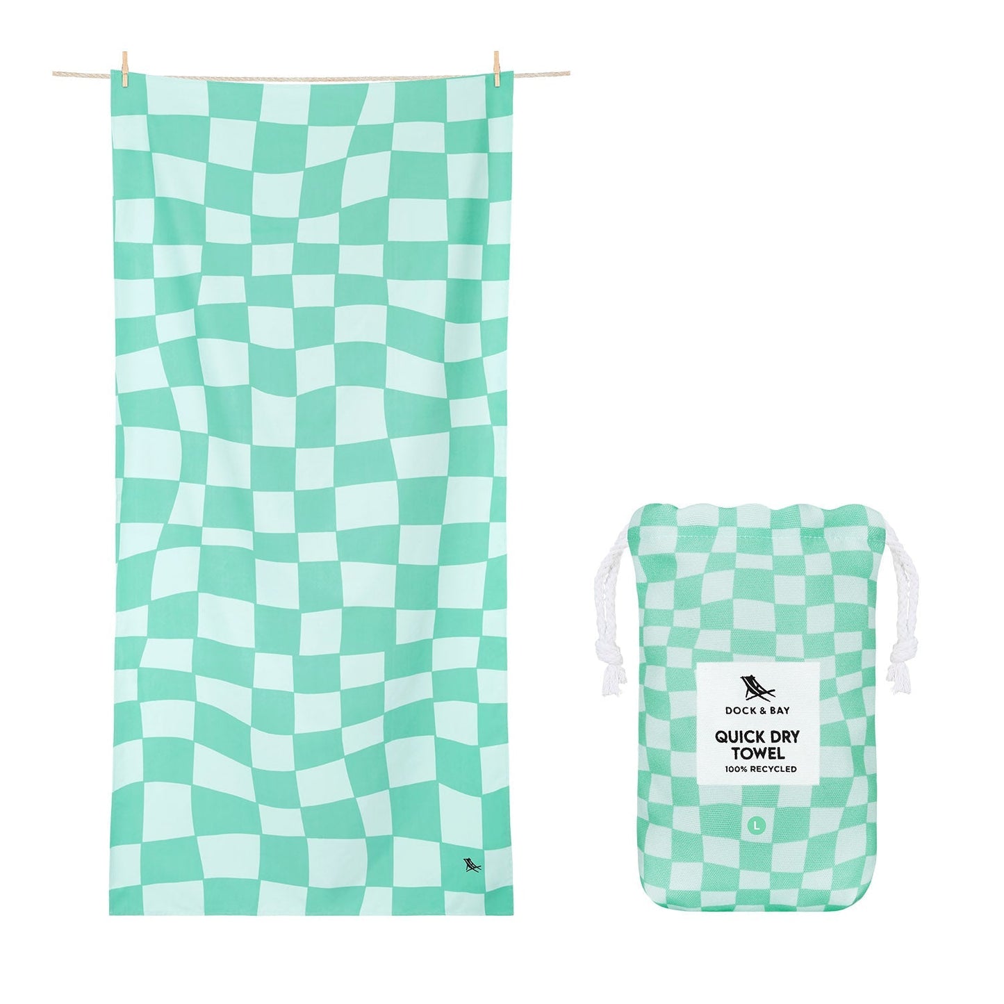 Dock & Bay Beach Towel - Check Mate
