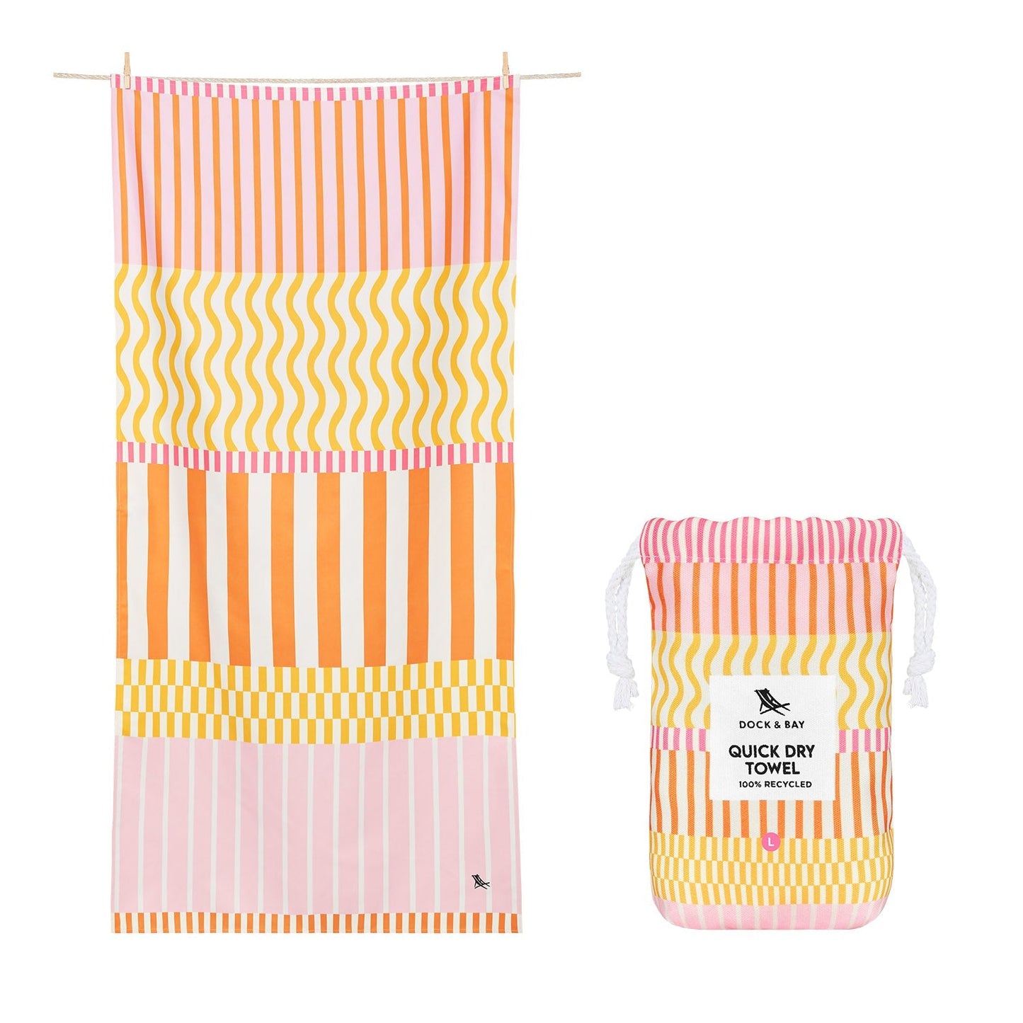 Dock & Bay Beach Towel - Lemonade Waves