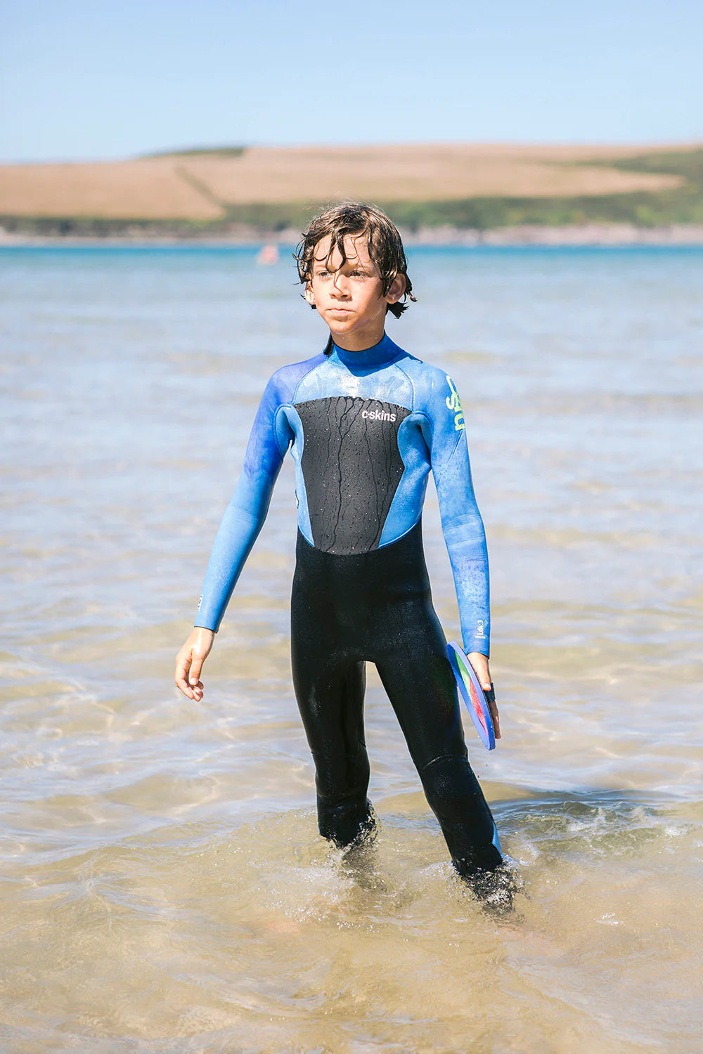 C-Skins Legend 4:3 Junior GBS Back Zip Steamer - Black / Blue Tie Dye / Lime