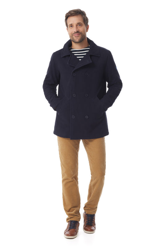 Mousqueton Adamis Quilted Canvas Peacoat - Marine