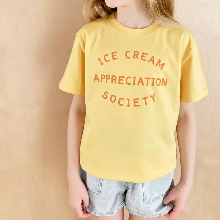 Ice Cream Appreciation Society Kids T-Shirt - Sunshine Yellow