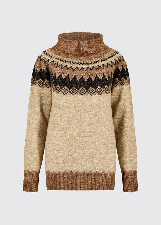 Dubarry Devlin Womens Fair Isle Pattern Jumper - Oat Multi