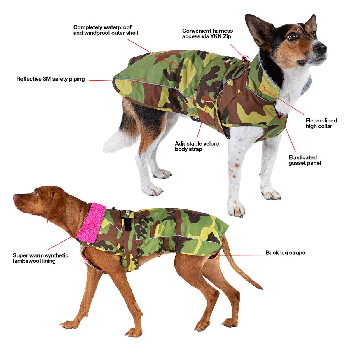 DryRobe Dog - Black Camo/Pink