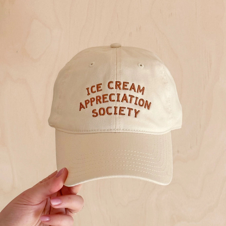 Ice Cream Appreciation Society -Cotton Baseball Cap - Pecan