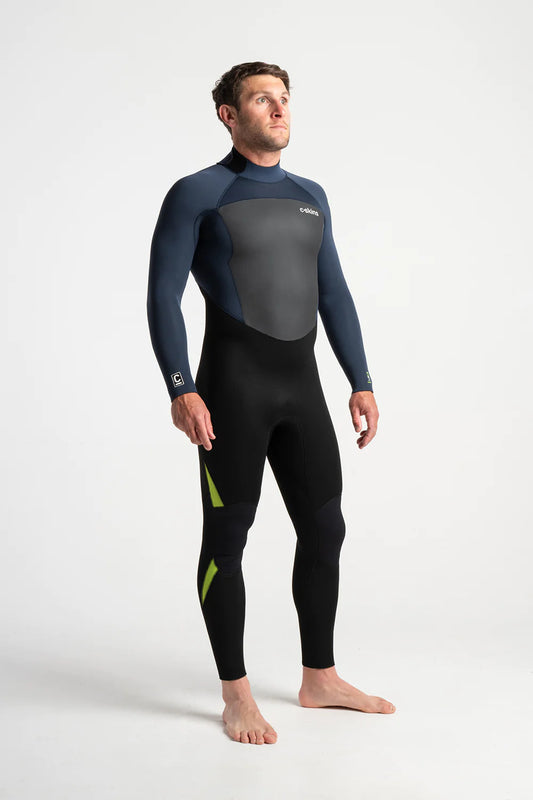 C-Skins Legend 4:3 Mens GBS Back Zip Steamer - Black / Bluestone / Lime