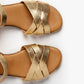Penelope Chilvers Heeled Sheperdess Metallic Leather Sandal - Gold