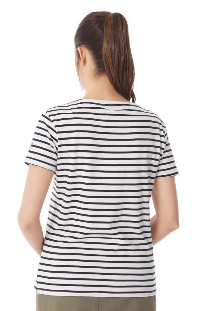 Mousqueton Kaelia Short Sleeved Striped T-Shirt - Ecru/Marine