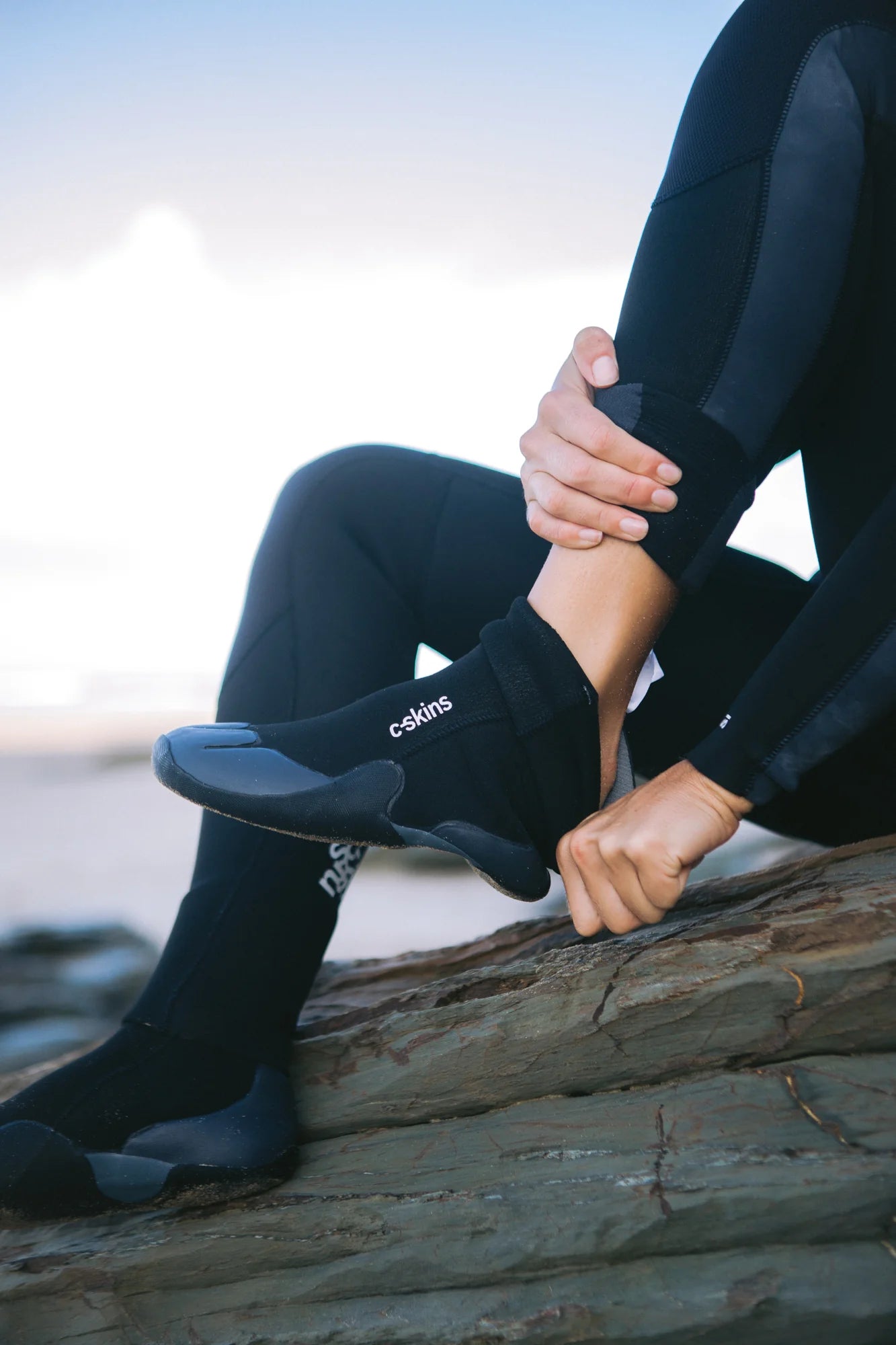 C-Skins Legend 5mm Adult Round Toe Boots - Black/Charcoal