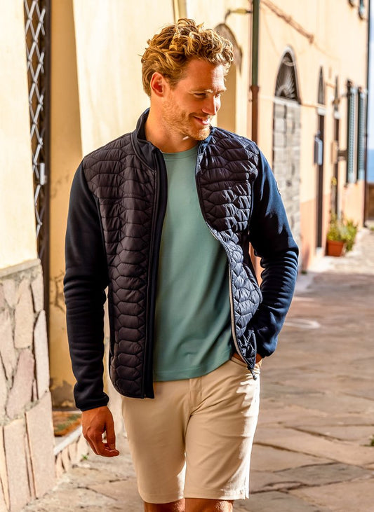 Pelle P Levo Quilted Zip Midlayer - Dark Navy Blue