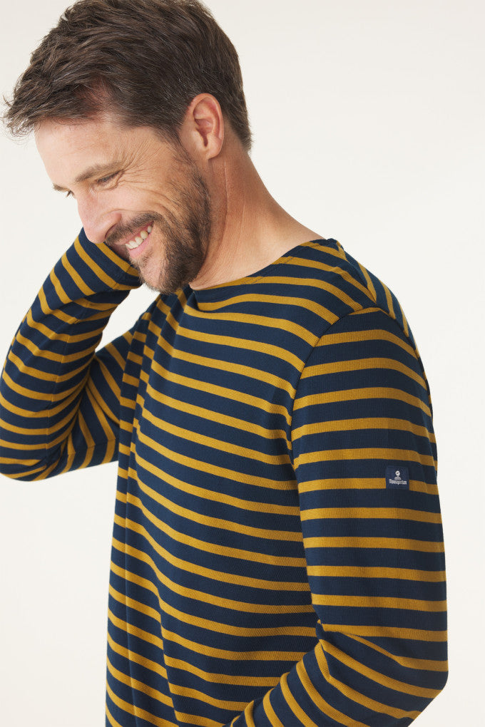 Mousqueton Mario-B Long Sleeve Breton Stripe Shirt - Marine/Bronze