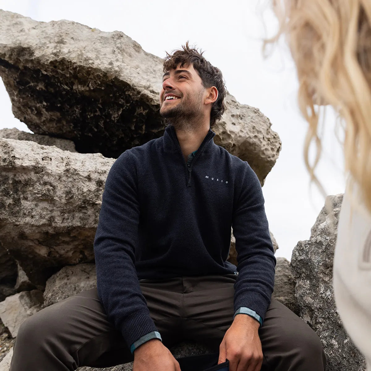 Musto Mens Evo Windproof Knit - Carbon