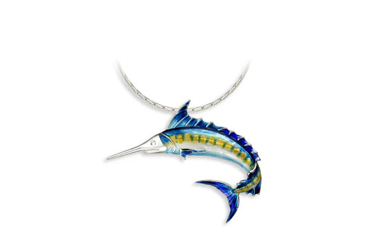 Harbour Silver Blue Marlin Pendant Necklace